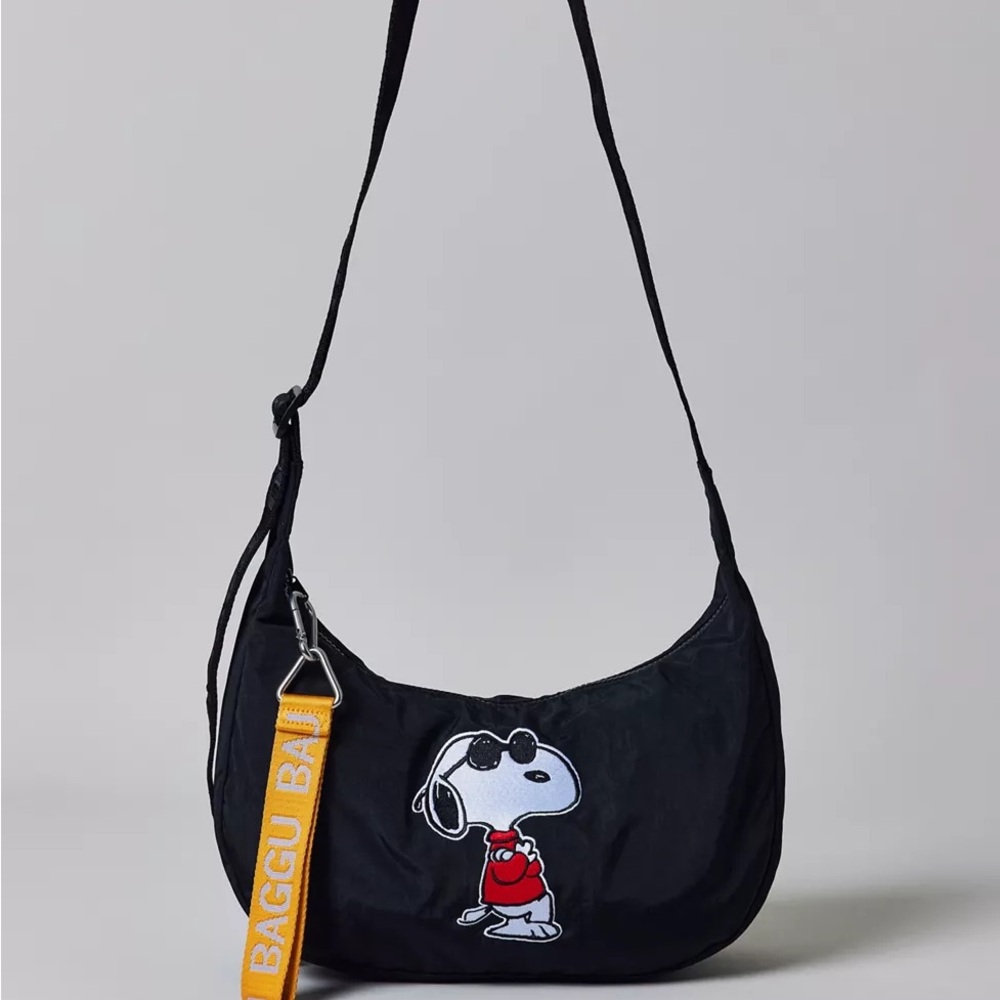 BAGGU UO Exclusive Joe Cool Embroidered Medium Nylon Crescent Bag